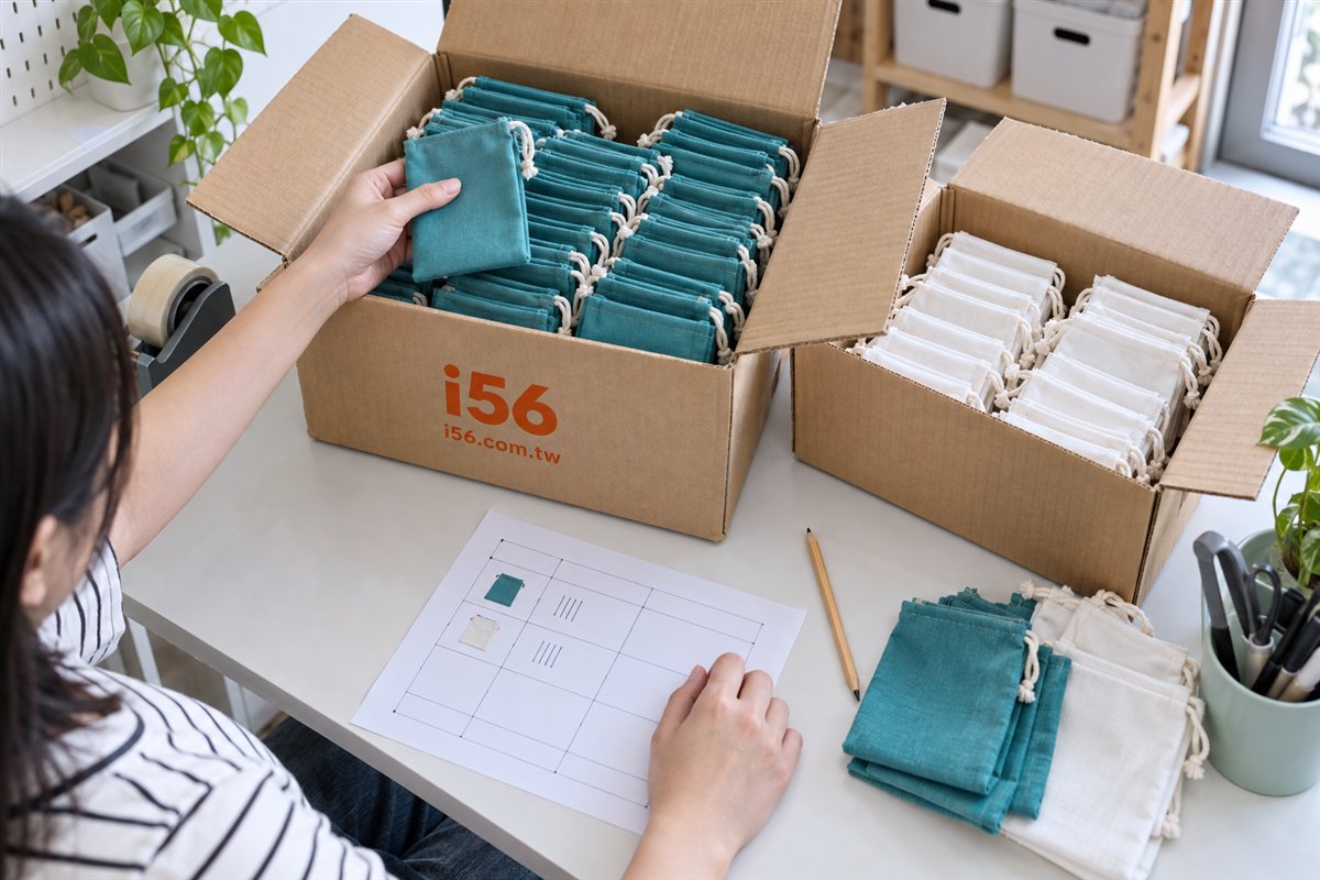 i56集運採購清點示意，依款式核對箱內商品數量
