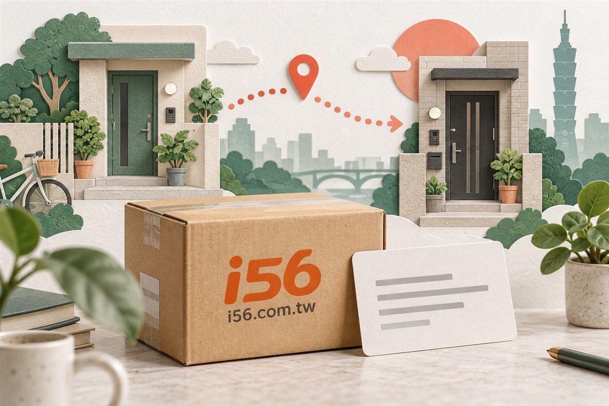i56集運台灣收件地址變更的紙雕情境示意